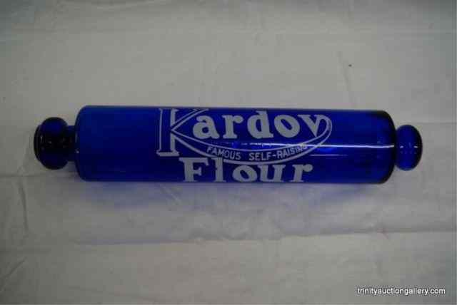 Appraisal: Vintage Kardov Flour Cobalt Blue Glass Rolling PinFrom the estate