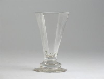 Appraisal: A hexagonal jelly glass with a flattened knop base th