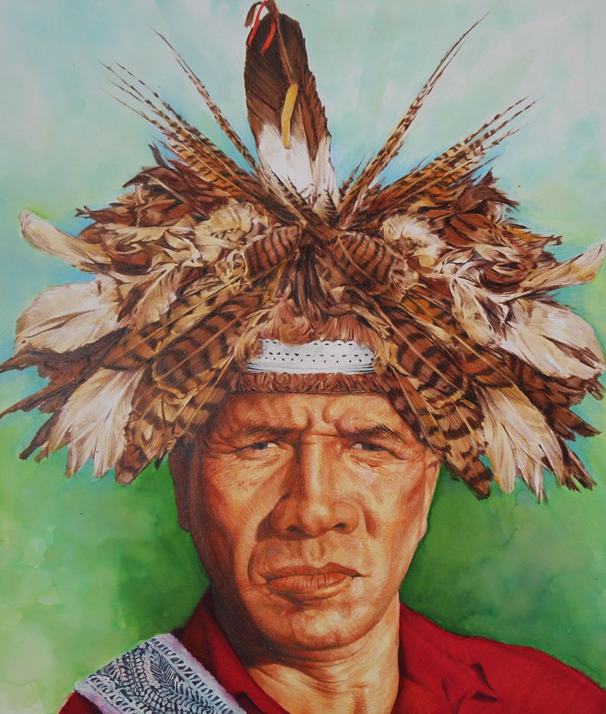 Appraisal: Paul Chris Calle Seneca Indian Portrait Paul Calle American -