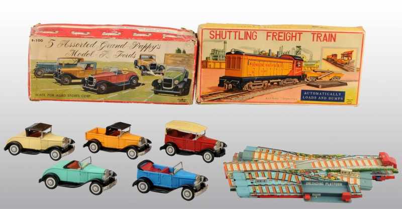 Appraisal: Lot of Tin Litho Vehicle Toy Sets Description Japanese Includes