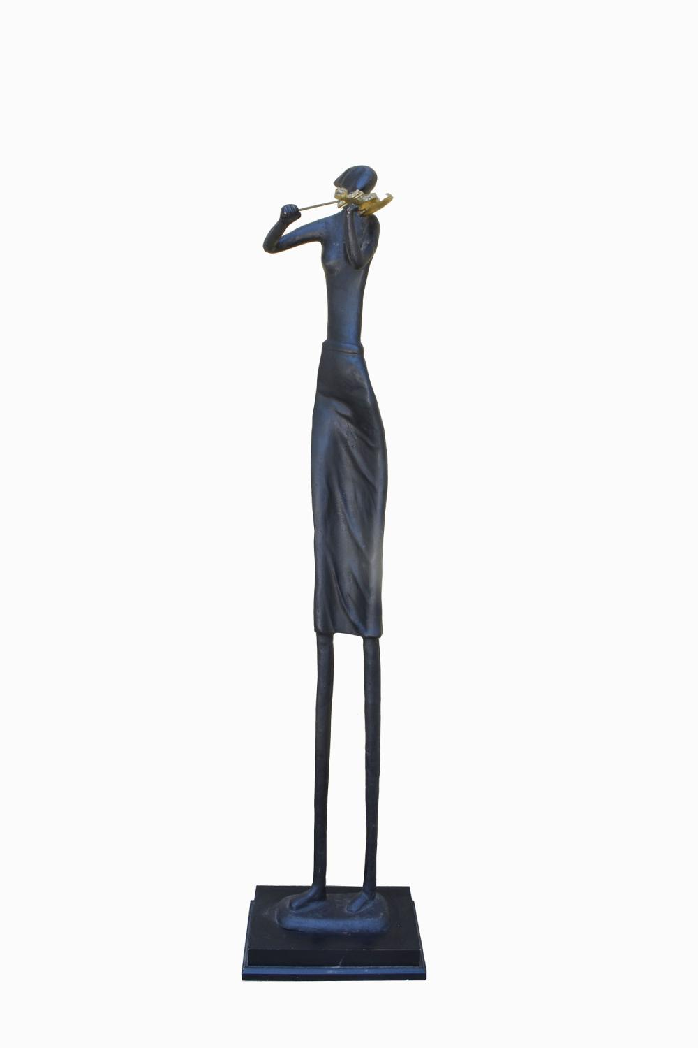 Appraisal: CONTEMPORARY PATINATED BRONZE FIGRE OF A VIOLINISTUnsigned The female figure