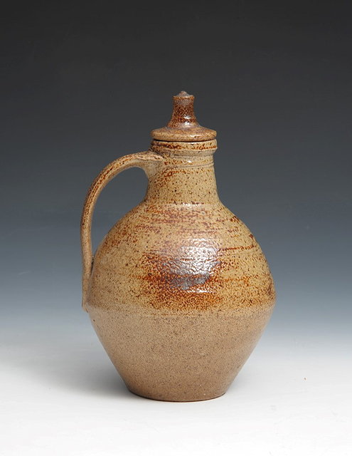 Appraisal: William Marshall British - at Leach PotteryJug and coverspeckled brown