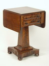 Appraisal: LAMP TABLE - Drop leaf two drawer Empire lamp table