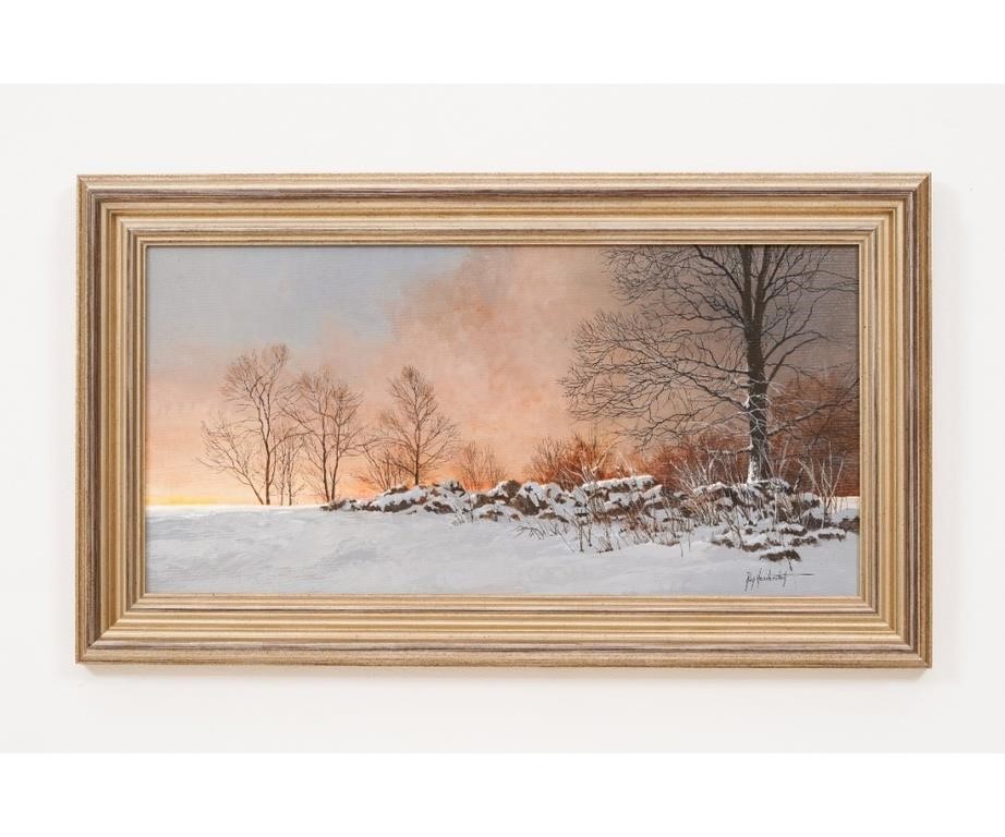 Appraisal: Ray Hendershot - PA acrylic on canvas of a country