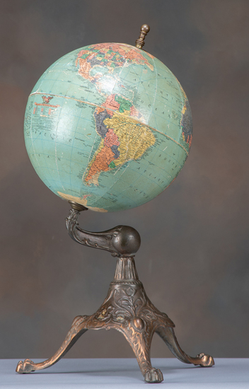 Appraisal: Antique World Globe on cast iron footed base that retains