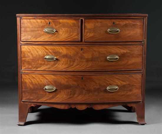 Appraisal: George III mahogany chest of drawers circa reeded edge in