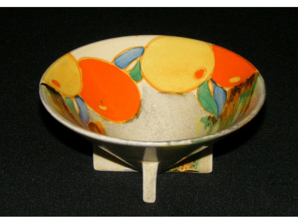 Appraisal: Clarice Cliff 'Delecia Citrus' Bizarre conical sugar bowl shape diameter