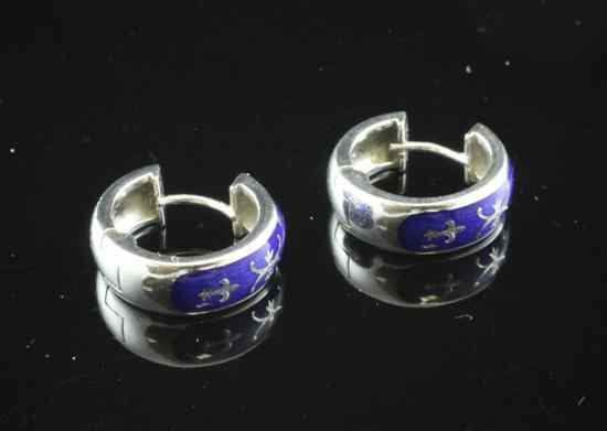 Appraisal: A pair of Victor Mayer Faberge blue enamelled ct white