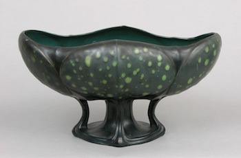 Appraisal: A Stellmacher Teplitz Centerpiece A fabulous Stellmacher Teplitz glazed ceramic