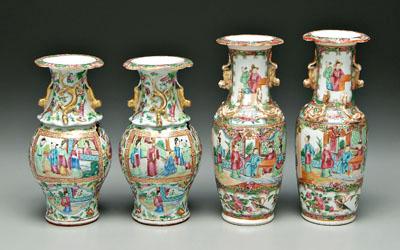 Appraisal: Four pieces Chinese famille rose two pairs vases rose mandarin