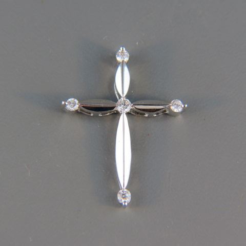 Appraisal: Diamond Cross five diamonds totaling carat in k white gold