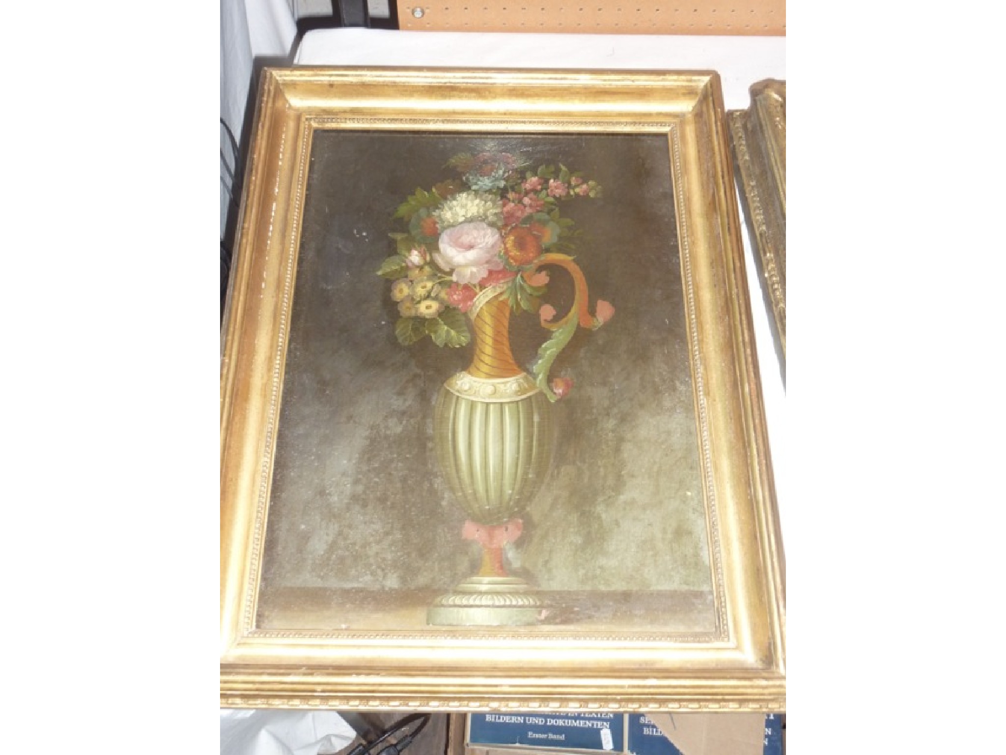 Appraisal: An oil painting on board of a still life with