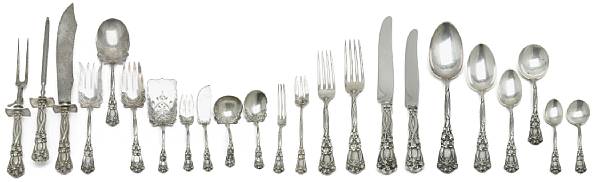 Appraisal: A Durgin Art Nouveau sterling flatware service in the Iris