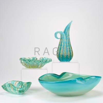 Appraisal: BAROVIER MURANO ETC Four glass items including two bowls with