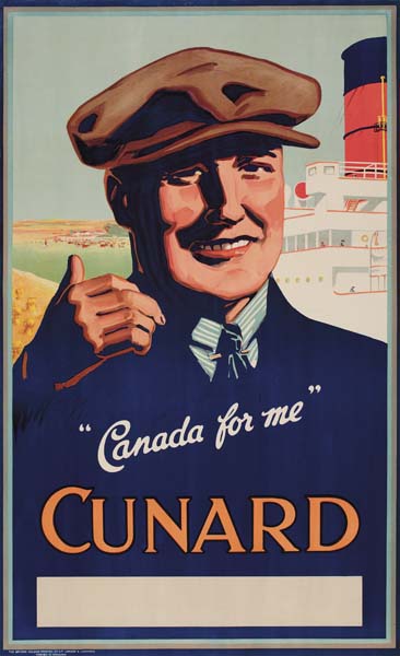 Appraisal: ANONYMOUS CANADA FOR ME CUNARD x inches The British Colour