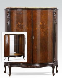 Appraisal: Italian marquetry inlaid marble top cabinet Mid th century Italian