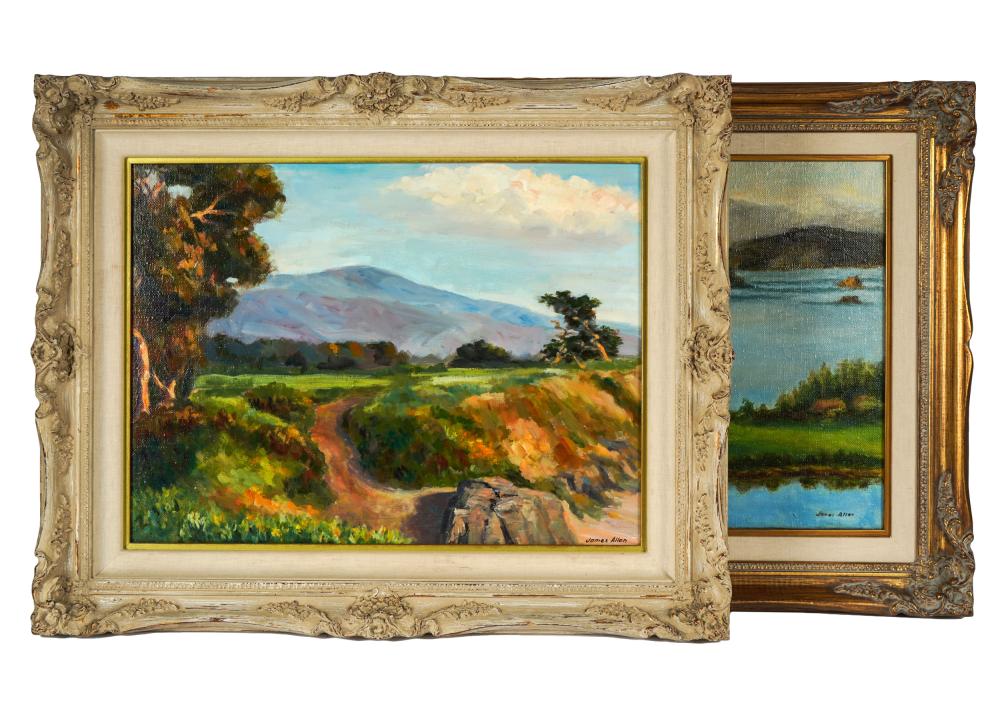 Appraisal: JAMES ALLEN TWO LANDSCAPESeach oil on canvas each signed lower