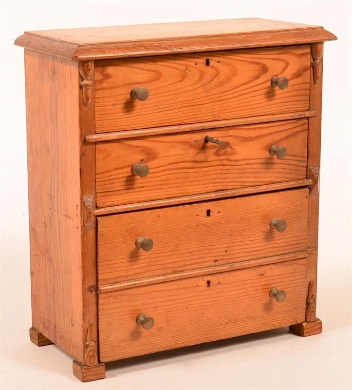 Appraisal: th Century Pine Miniature Chest of Drawers th Century Pine