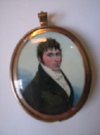 Appraisal: GOLD FRAMED GEORGIAN MOURNING MINATURE ON IVORY OF JOHN ROBERTSON