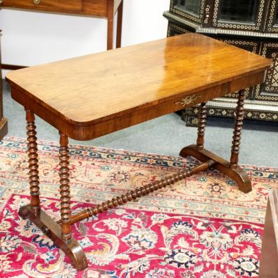 Appraisal: A William IV rosewood table circa the rounded oblong top