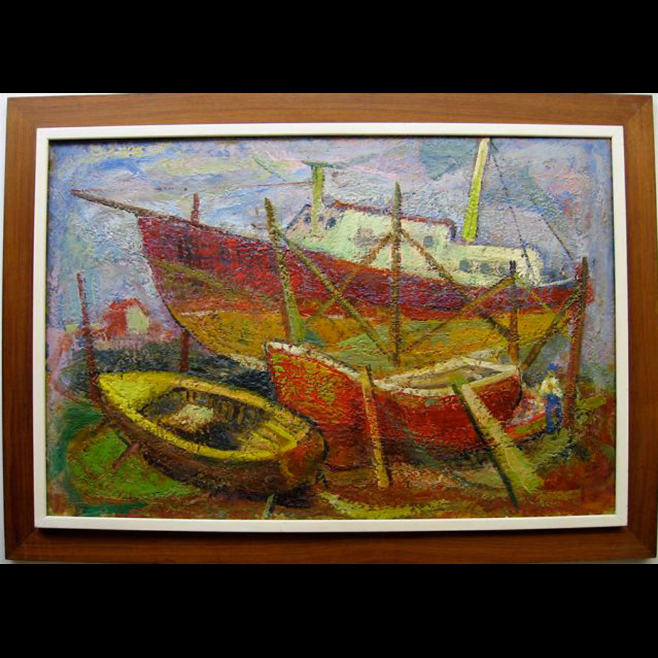 Appraisal: THE BOAT YARD WADIE EL MAHDY - CANADIAN OIL ON