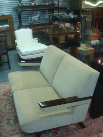 Appraisal: Art Deco Loveseat in Form of Single Arm Chairs From