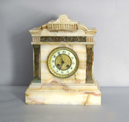 Appraisal: Japy Freres marble mantle clock late th c h