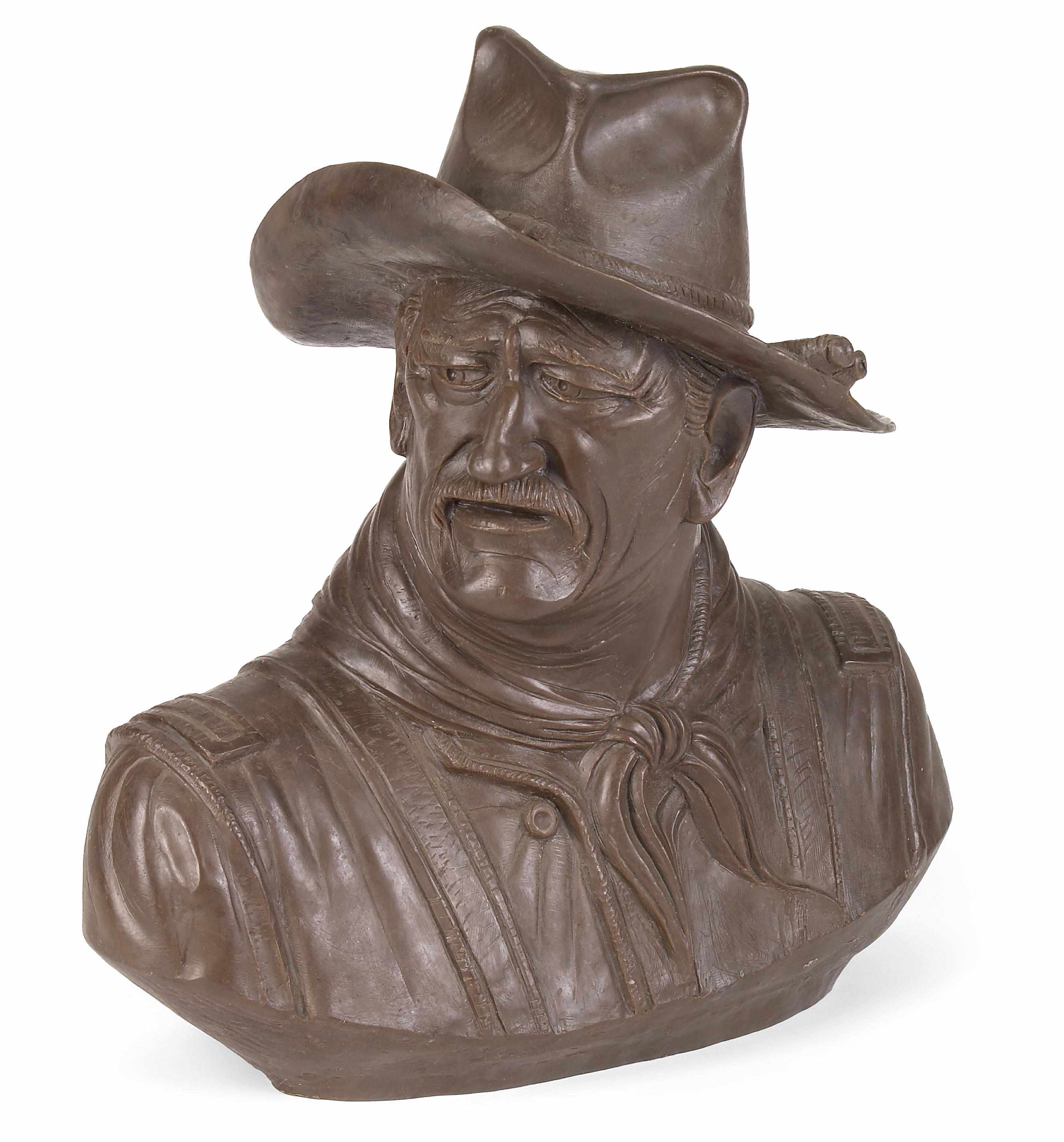 Appraisal: John Wayne wax bust An original sculpted wax bust of