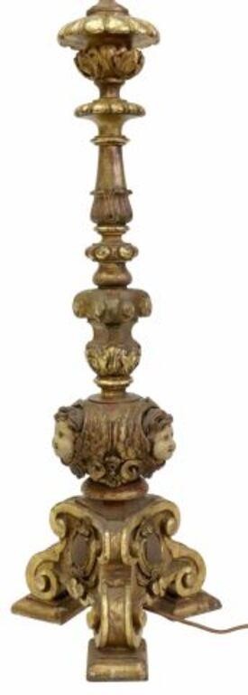 Appraisal: Italian Baroque style giltwood altar pricket th c now fashioned