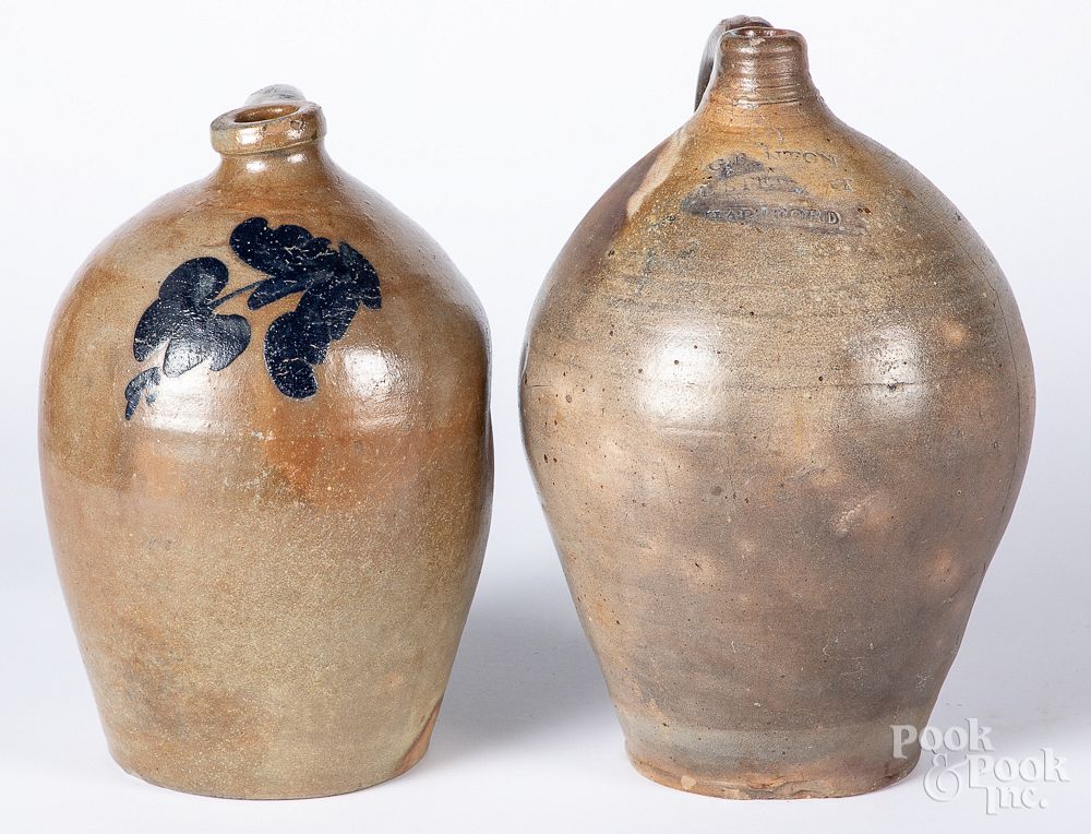 Appraisal: Two stoneware jugs th c Two stoneware jugs th c