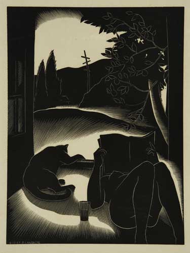 Appraisal: PAUL LANDACRE Sultry Day Wood engraving x mm x inches