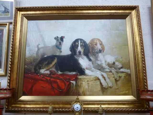 Appraisal: JOSEPH H SULKOWSKI b 'Fox Hounds and Friend' signed oils