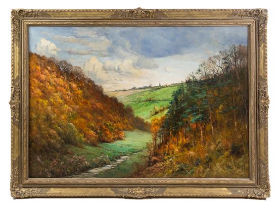 Appraisal: Sale Lot Artist Unknown American th Century Landscape oil on