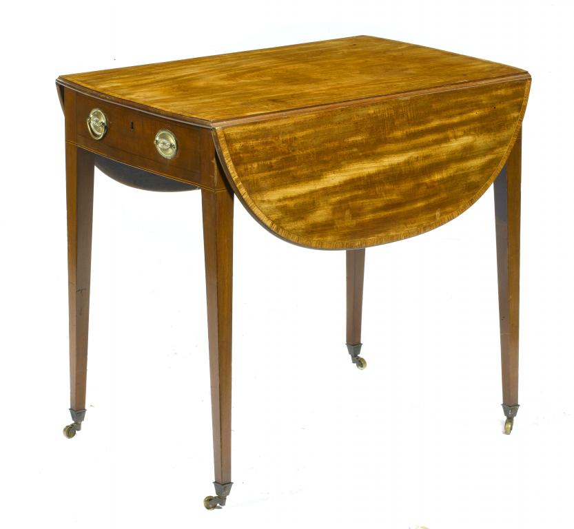 Appraisal: A George III mahogany pembroke table the oval top crossbanded