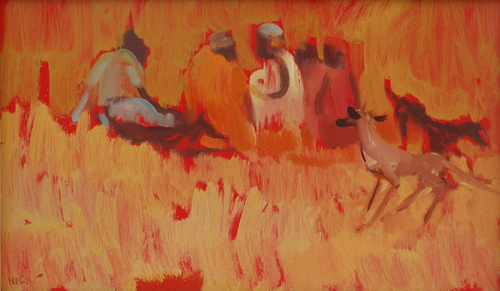 Appraisal: Jacqueline Hick - Spinifex Group oil on board signed 'Hick'