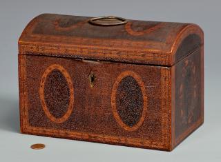 Appraisal: Southern Inlaid Tea Caddy poss Baltimore Southern inlaid tea caddy