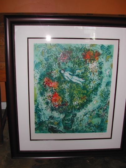 Appraisal: After Marc Chagall Russian French - Green Bouquet limited edition