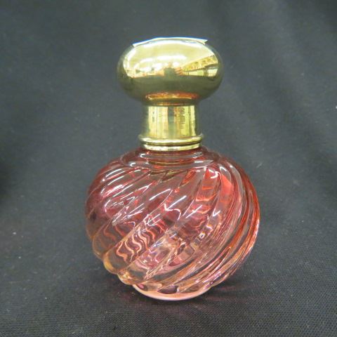 Appraisal: Baccarat Rose Tiente Cologne Bottle swirl design brass top excellent