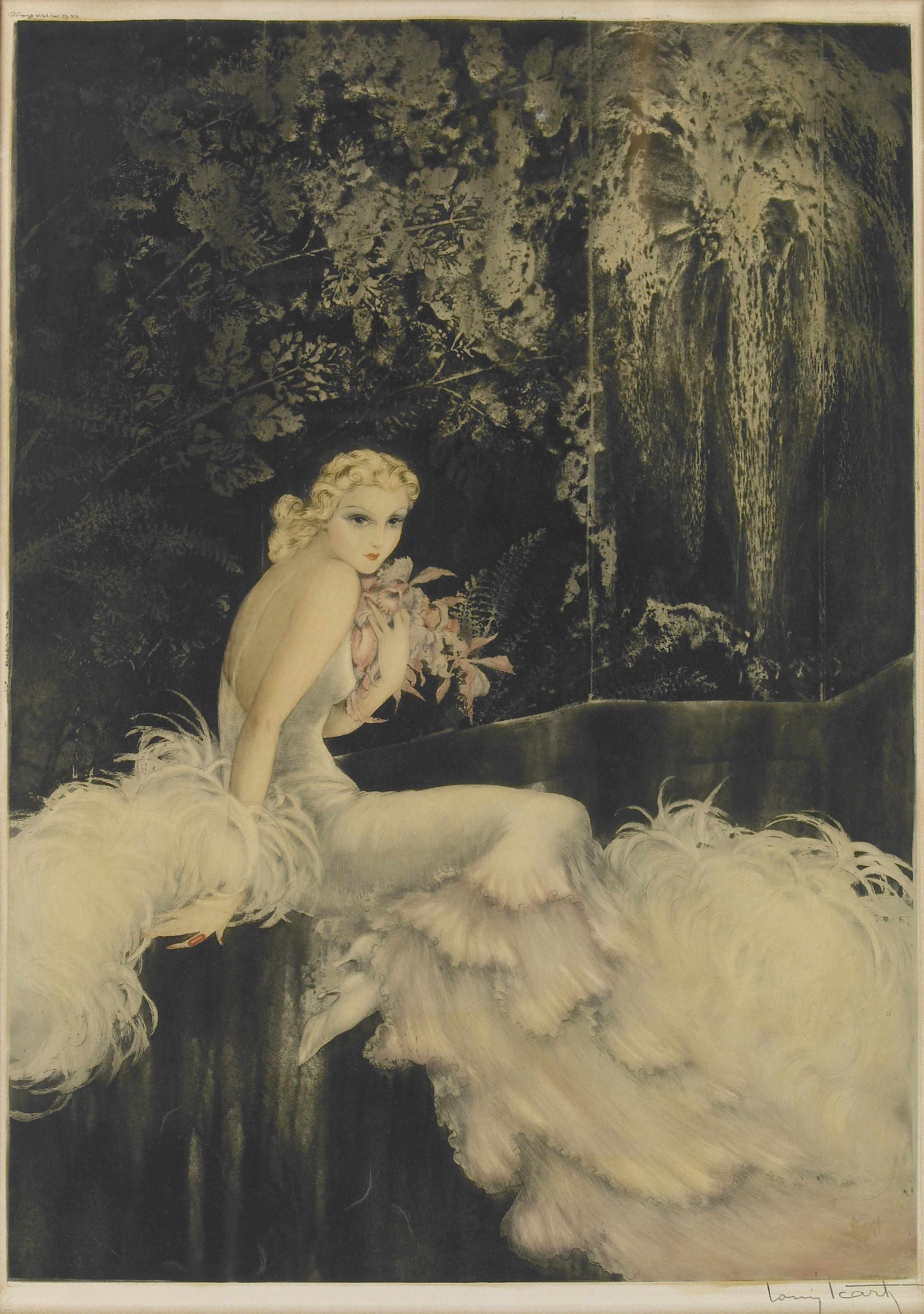 Appraisal: Louis Icart French - Orchids H C I Etching and