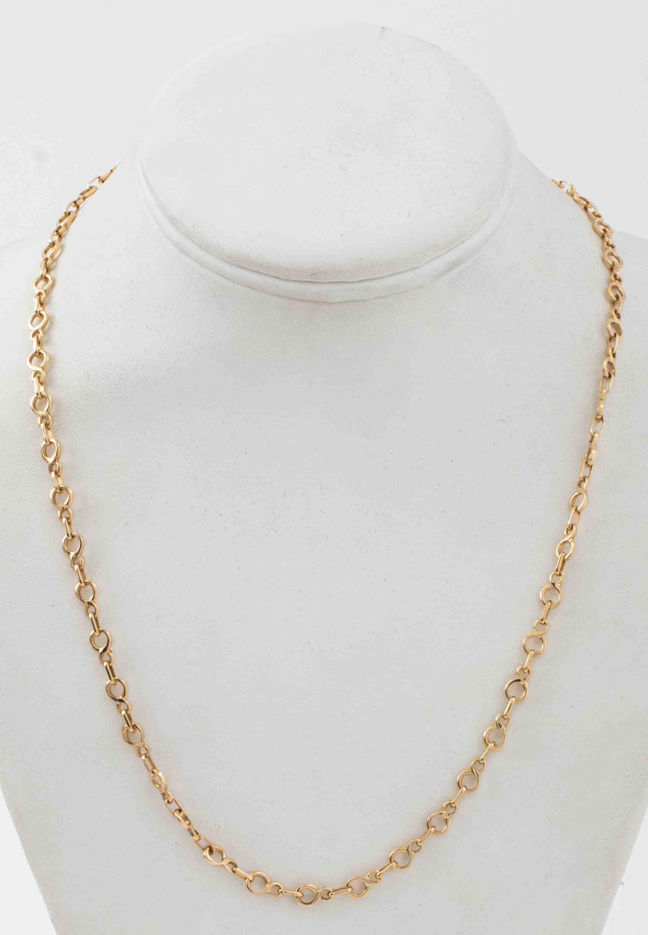 Appraisal: ITALIAN K YELLOW GOLD FANCY LINK CHAIN NECKLACE Italian K