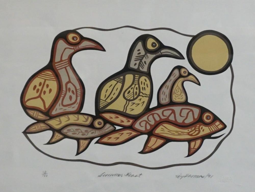 Appraisal: Roy Thomas Canadian Ojibway - Summer Feast Color Screenprint Frame