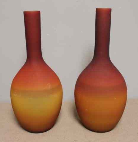 Appraisal: Pair of Early to Mid th Century Cased GlassVases With