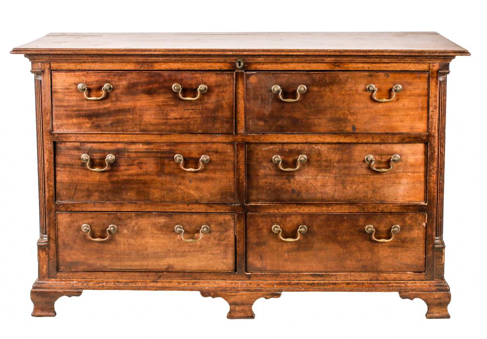 Appraisal: GEORGIAN OAK DRESSERwith six drawers inches wide inches deep inches