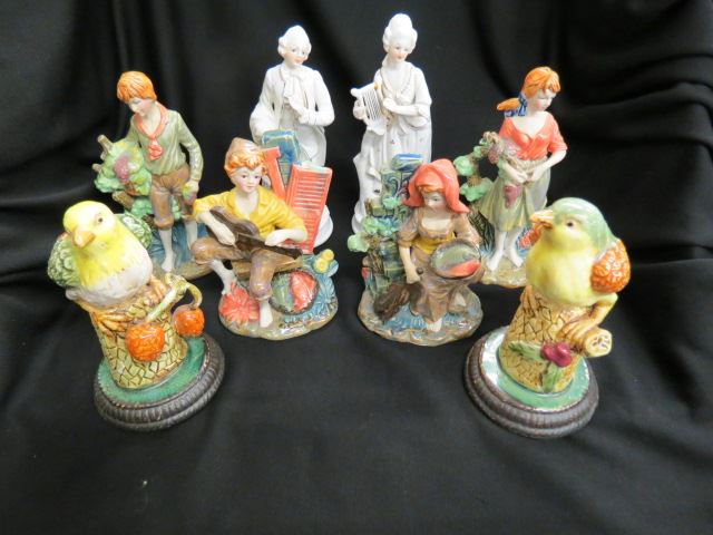 Appraisal: Porcelain Figurines birds boy girl man woman tallest is mostly