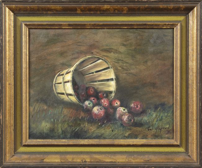 Appraisal: Cal Gaspard American b Basket with Apples oil on canvas