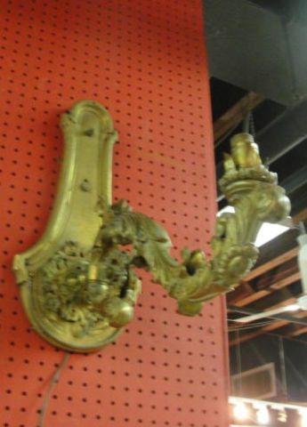 Appraisal: Gilt Bronze Arm Sconce Nice quality From a prominent New