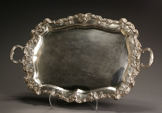 Appraisal: Gorham Sterling Two-Handled Tray Providence Last Quarter th Century The