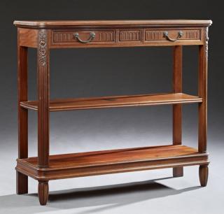 Appraisal: French Modern Louis XVI Style Carved Walnut Trolle French Modern