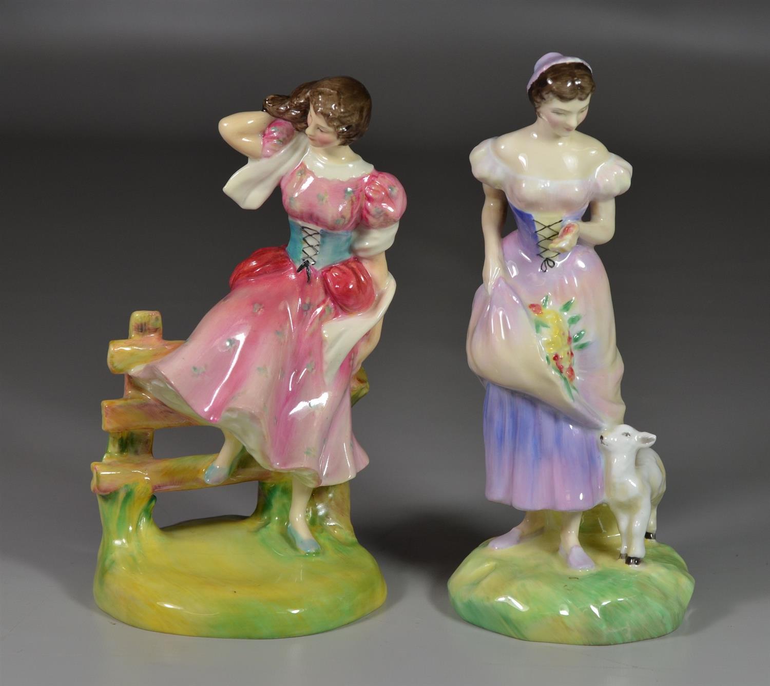 Appraisal: Royal Doulton bone china figurines Summer HN Spring HN tallest