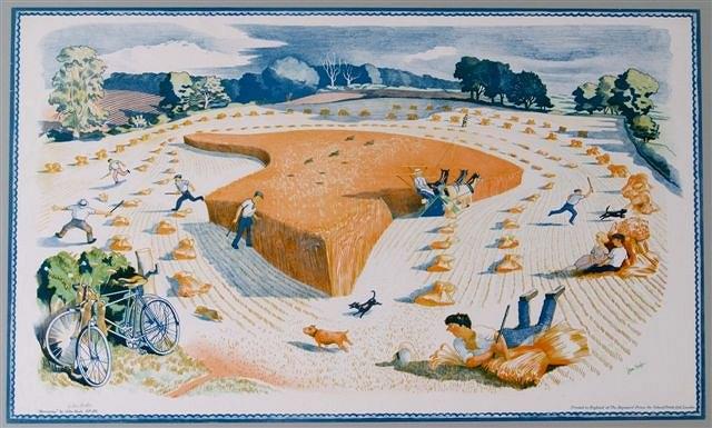 Appraisal: JOHN NORTHCOTE NASH British - 'Harvesting' signed in pencil lower